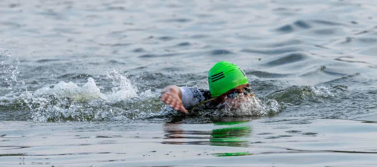 open water swimming triathlete