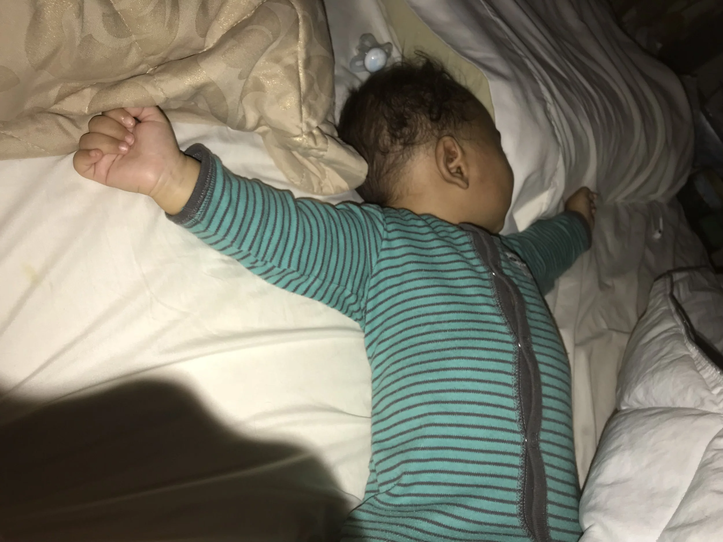 Literally attempting to take up as much space as he can.
