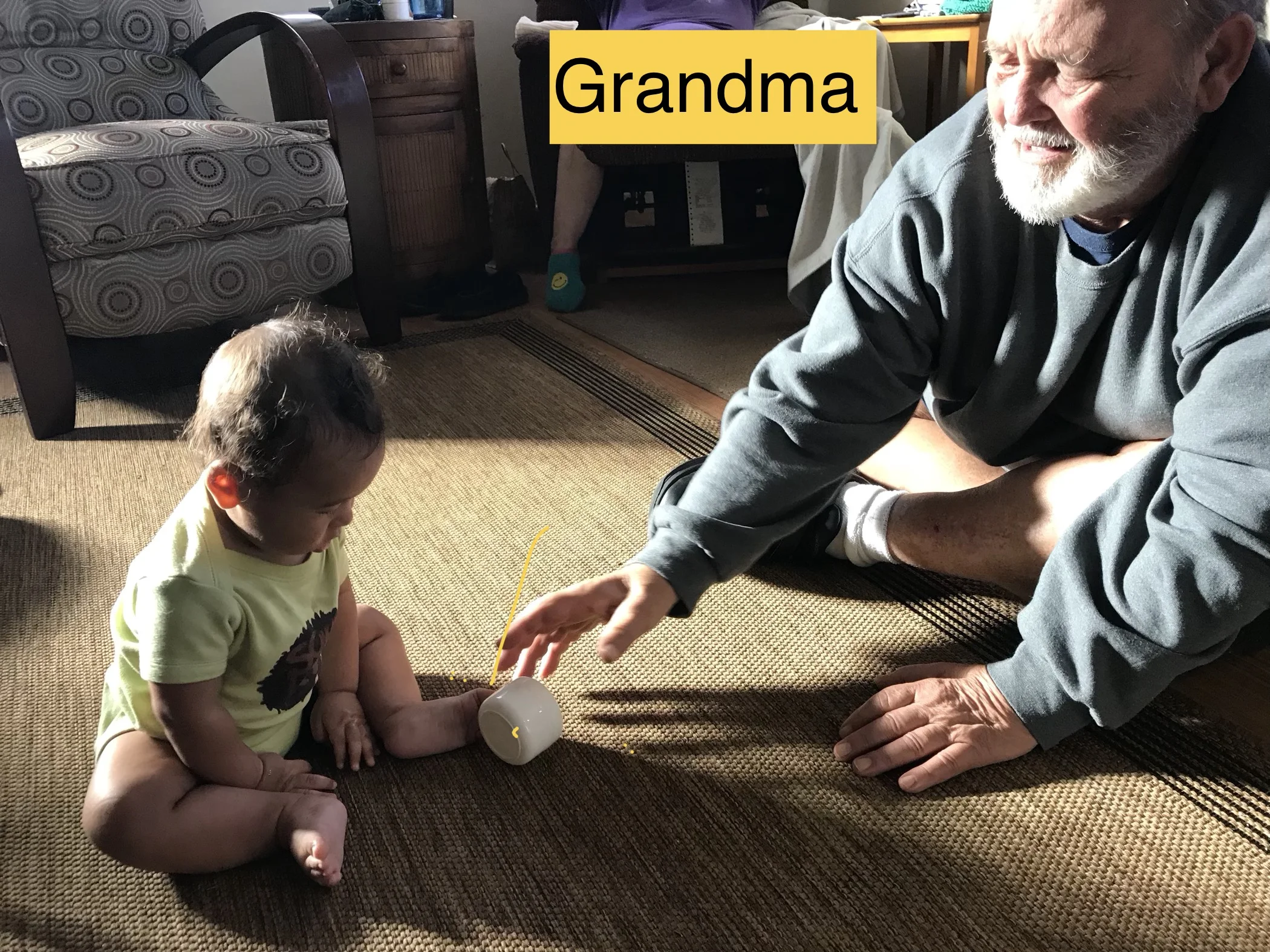 Papa: My "glaucoma medicine" goes in this jar. :)