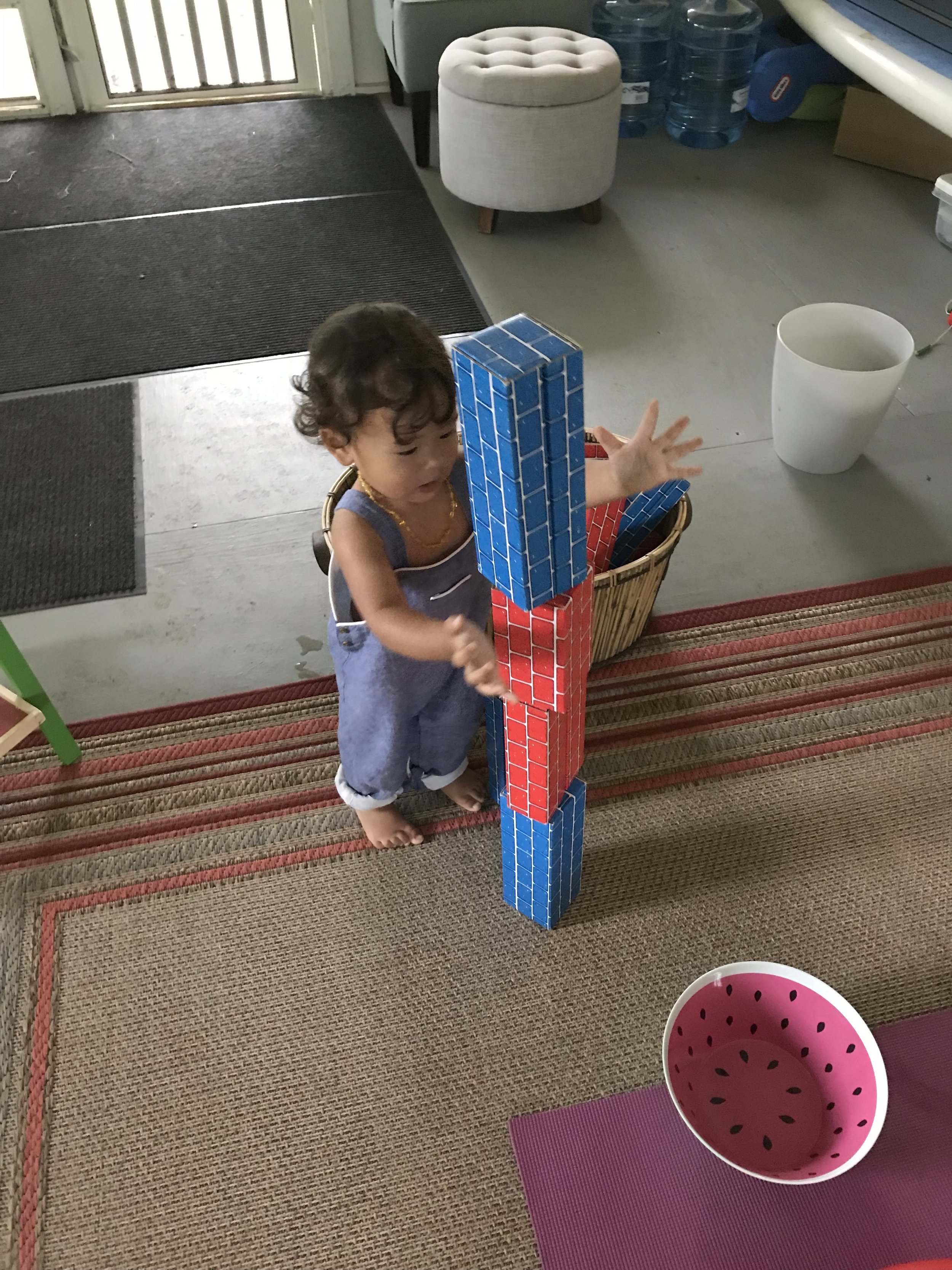 Now he hugs the towers.