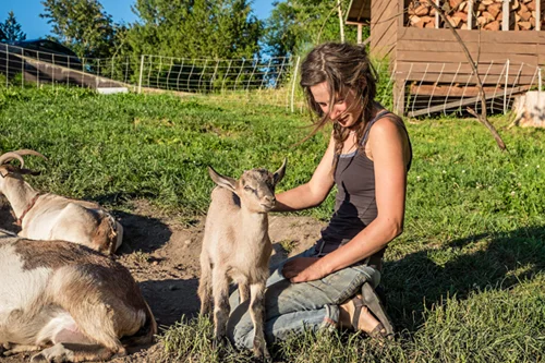 Tani Creek with Baby Goat photo