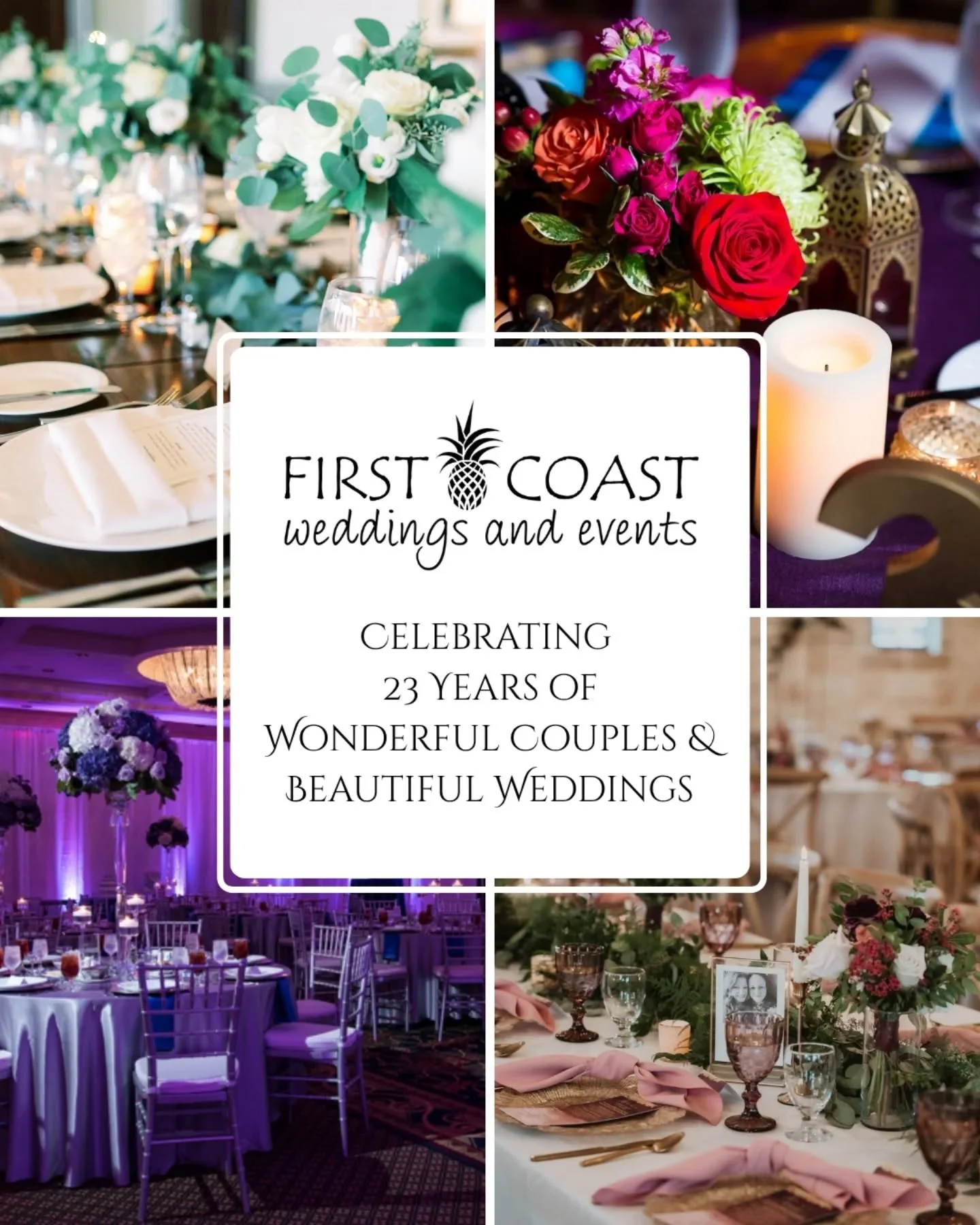 🎉 Celebrating 23 Years of Love Stories! 🎉

Today marks 23 years since First Coast Weddings and Events began helping couples bring their wedding dreams to life. From intimate gatherings to grand celebrations, every &ldquo;I do&rdquo; has been an hon