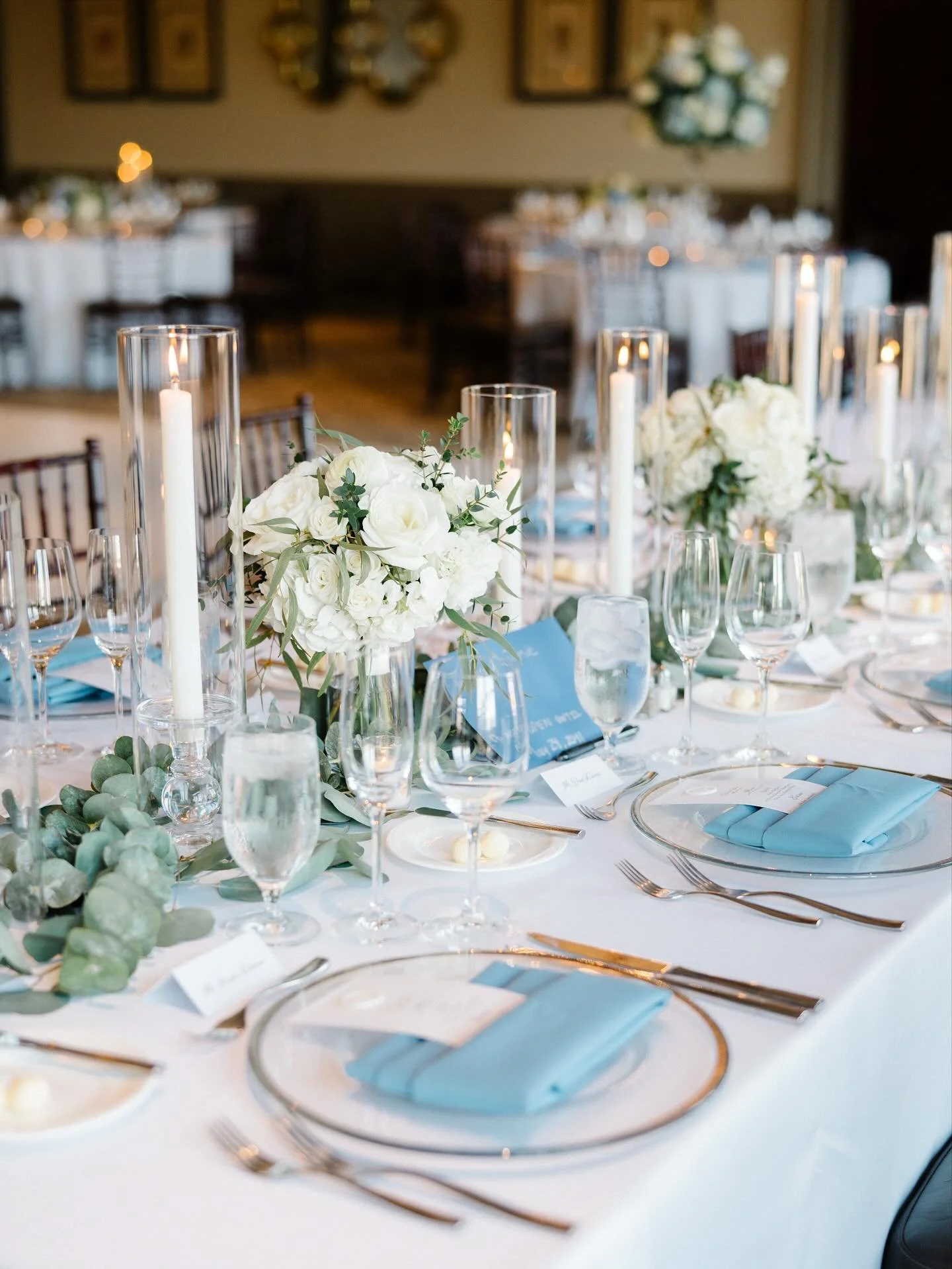A timeless reception designed with soft blues, whites, and natural greens.  Creating an atmosphere that feels calm and elegant and where every detail is intentional.

If you&rsquo;re engaged and looking for a wedding planner, we still have 2026 dates