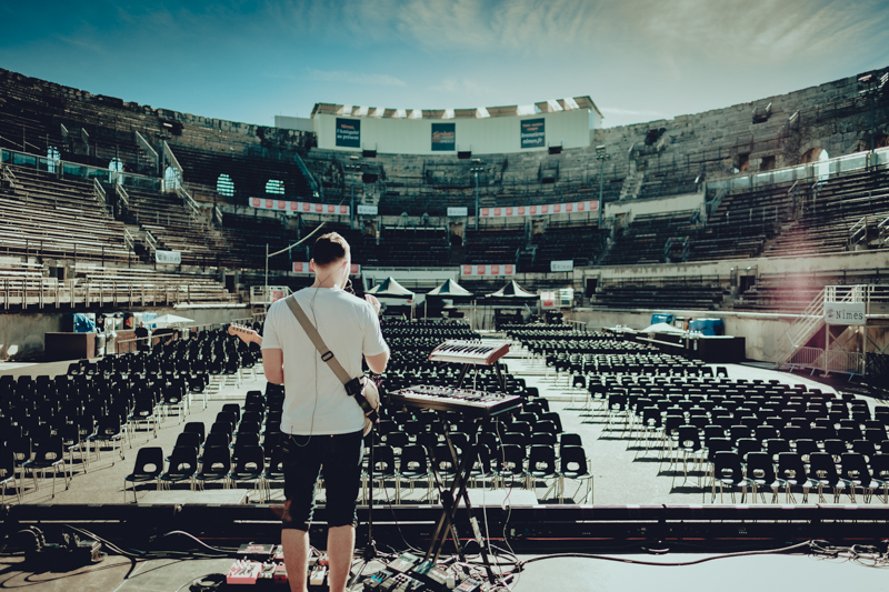 Ásgeir soundchecking in the heat yesterday. 