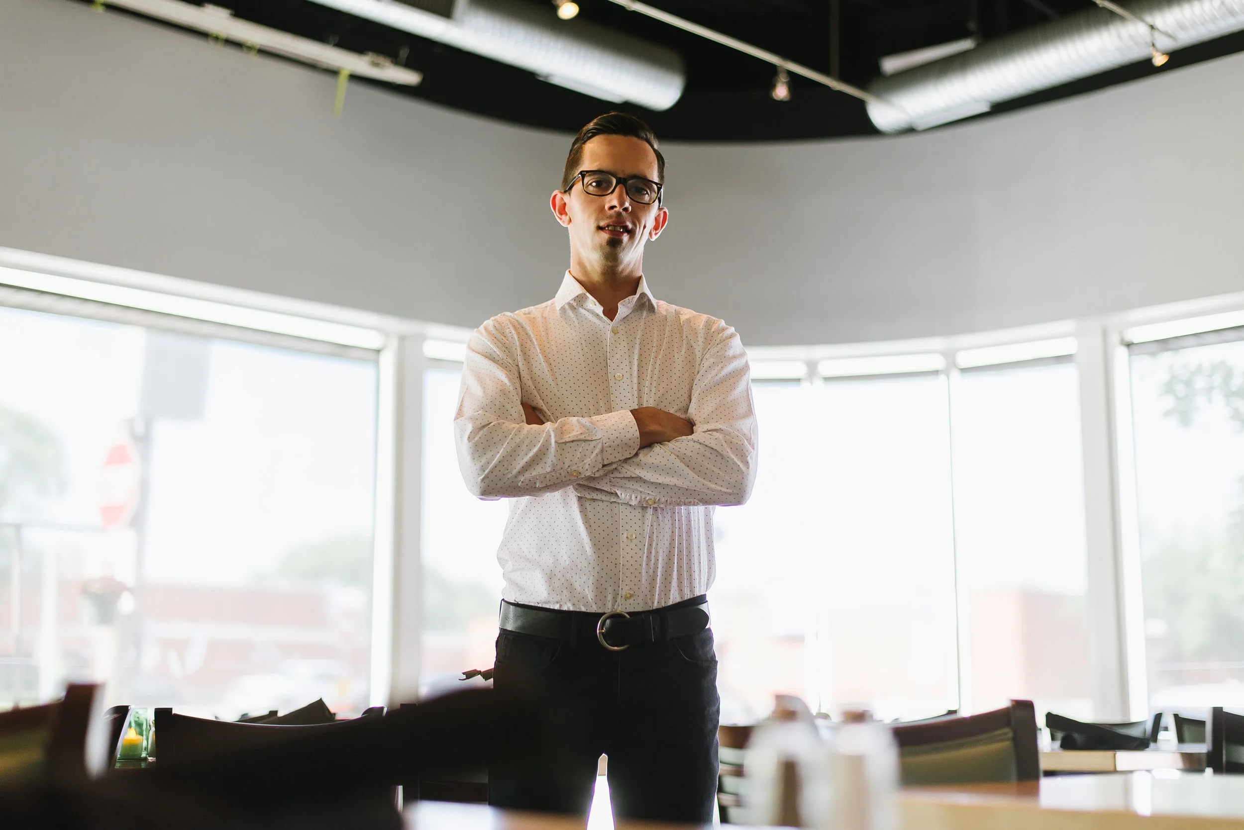Garrett Dotsch, General Manager of Alba Restaurant in Des Moines, IA