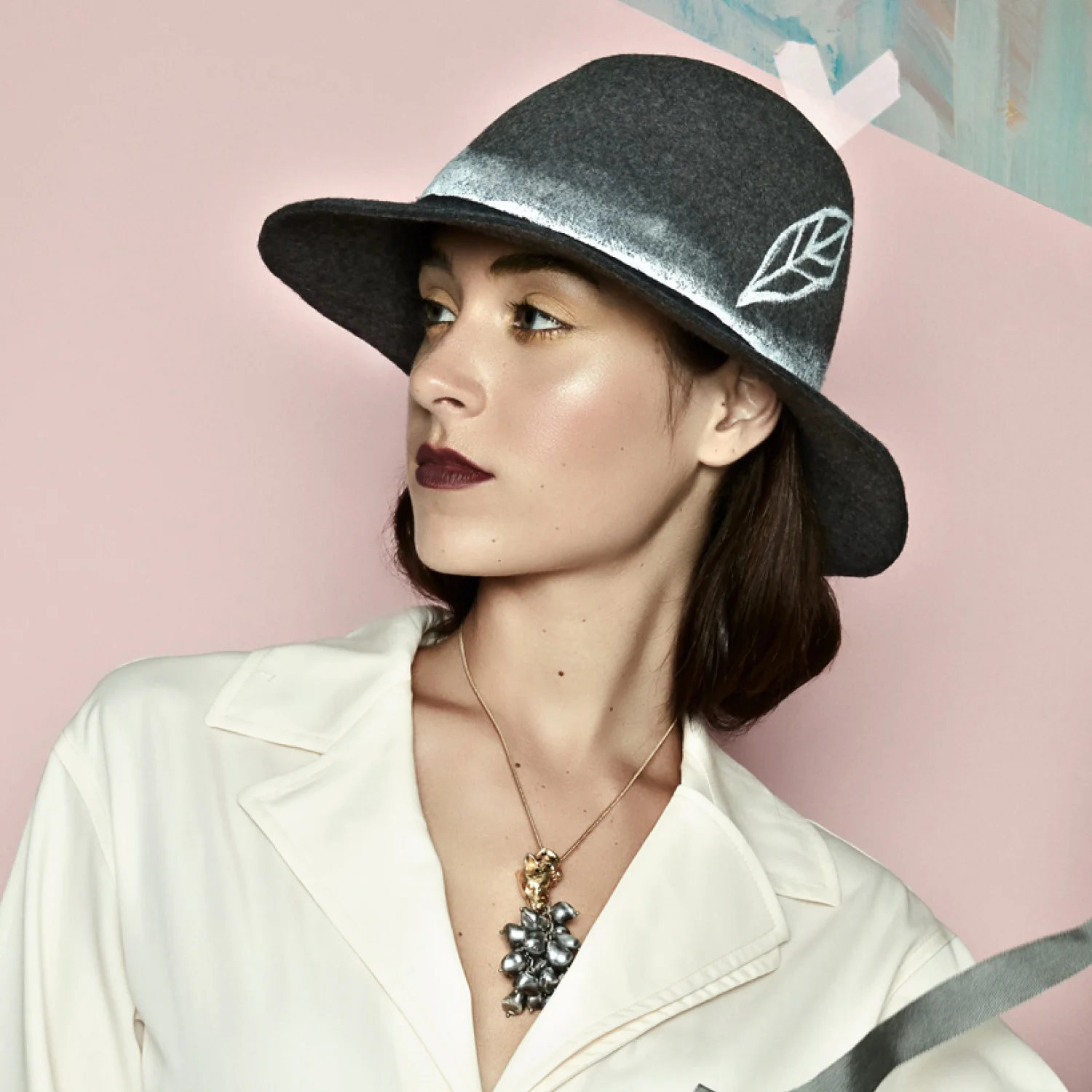 Gray Matter Painted Feather Fedora