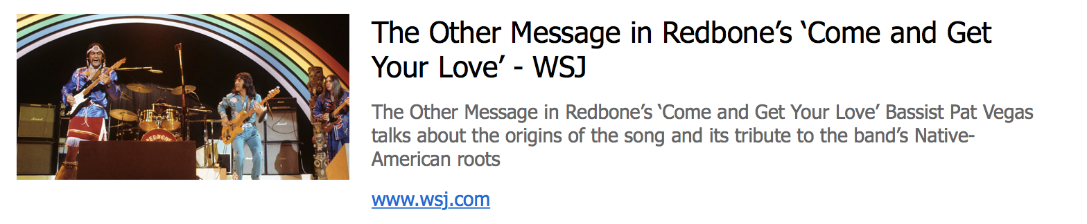The Other Message in Redbone's 'Come and Get Your Love' - WSJ
