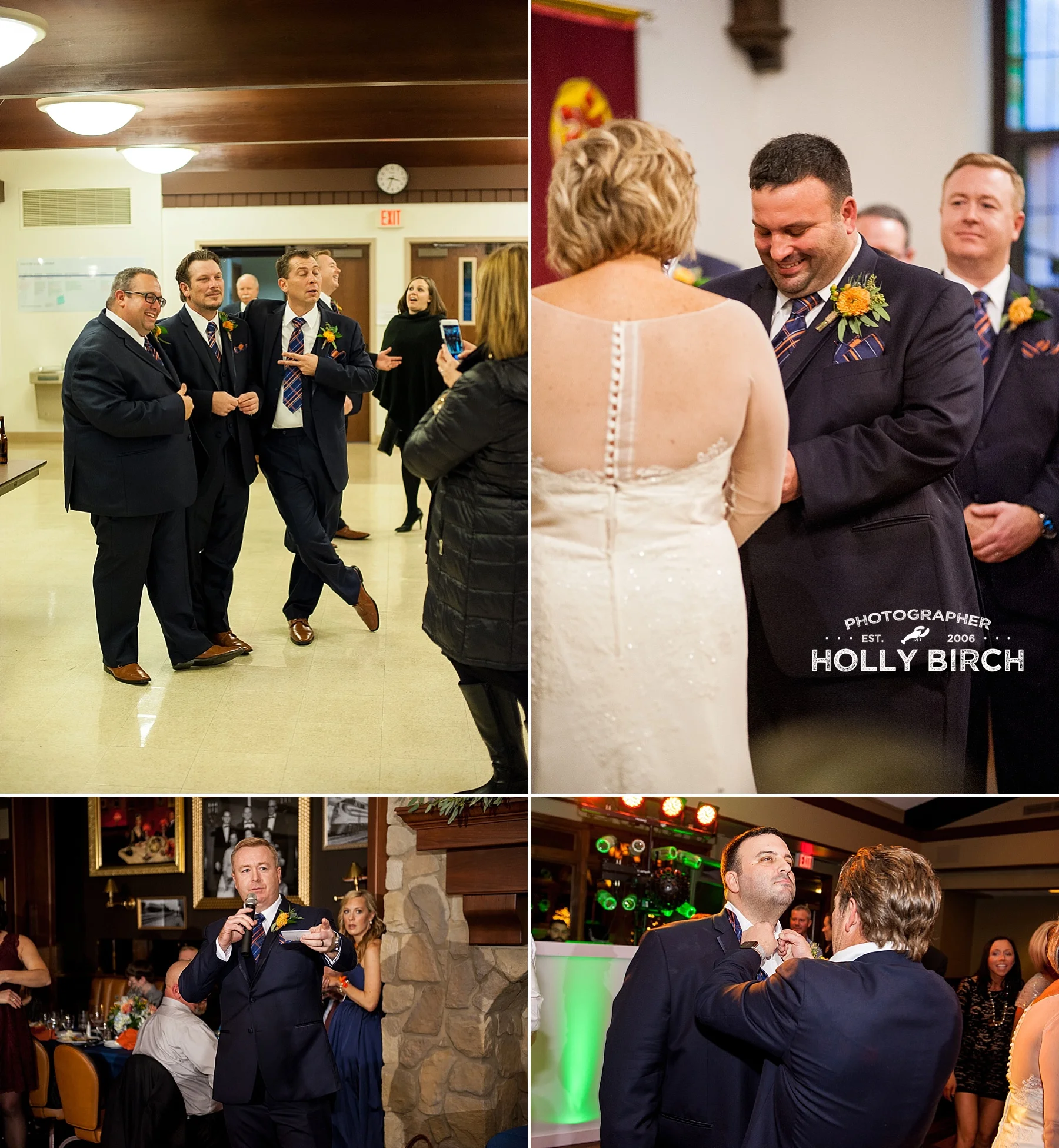 groomsmen helping the groom