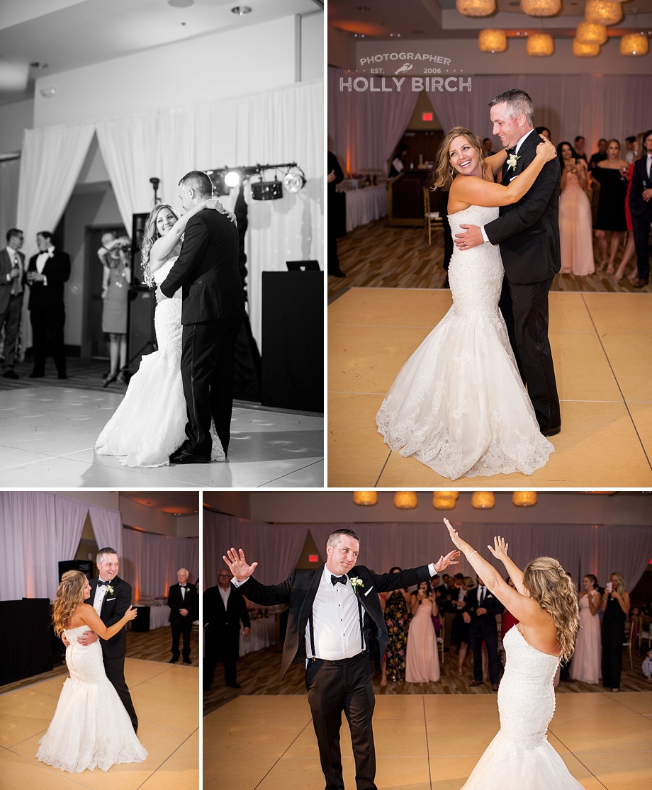 couple's first dance at hotel reception