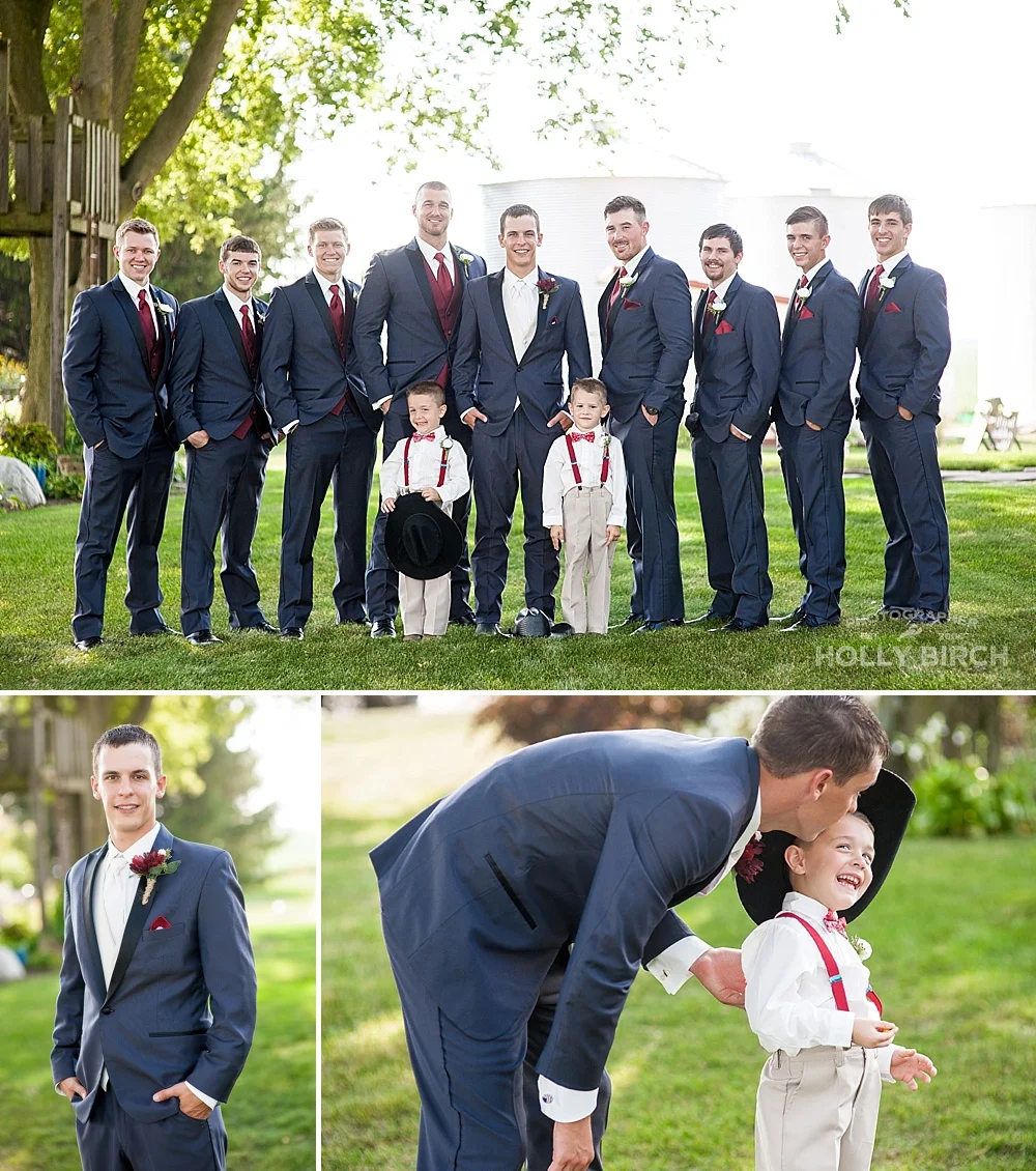groomsmen in charcoal suits