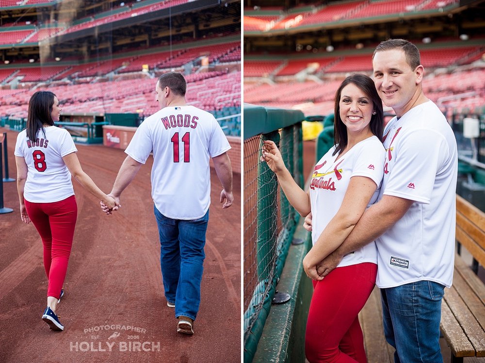 walking onto the field at Busch Stadium