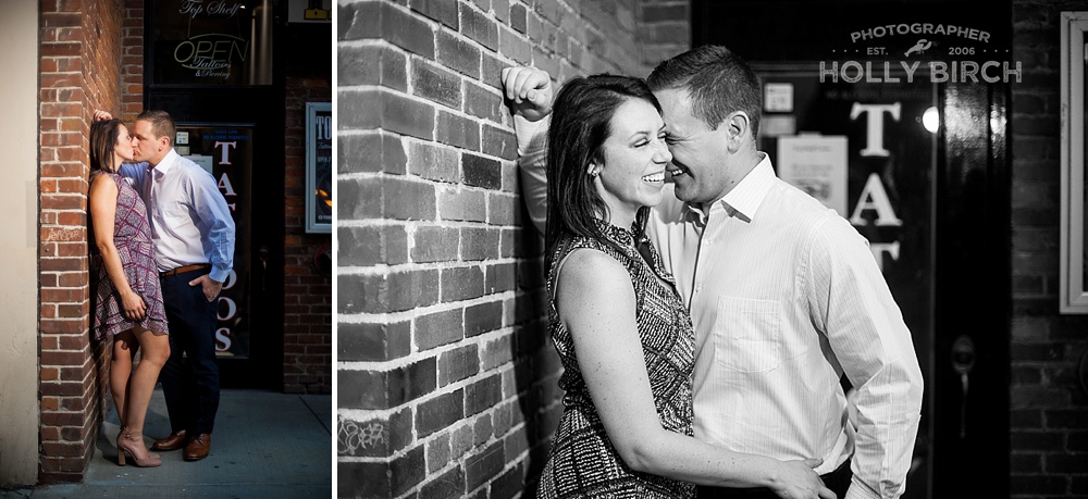 brick wall pose with off-camera flash