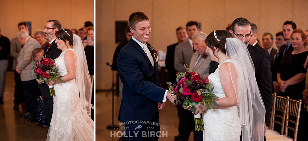 father giving the bride away