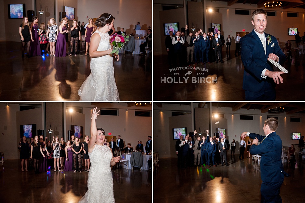 bridal bouquet and garter toss