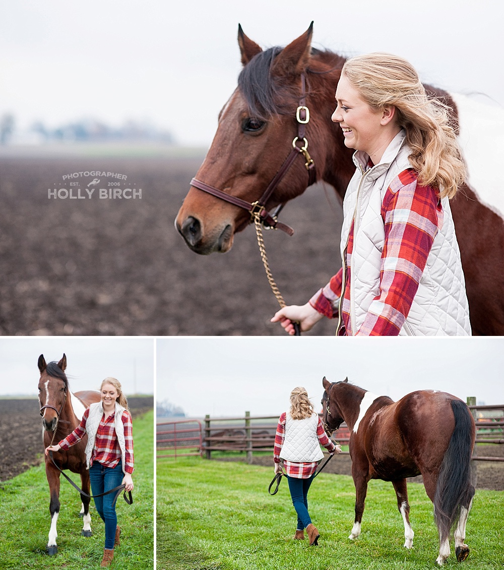 senior session with horse