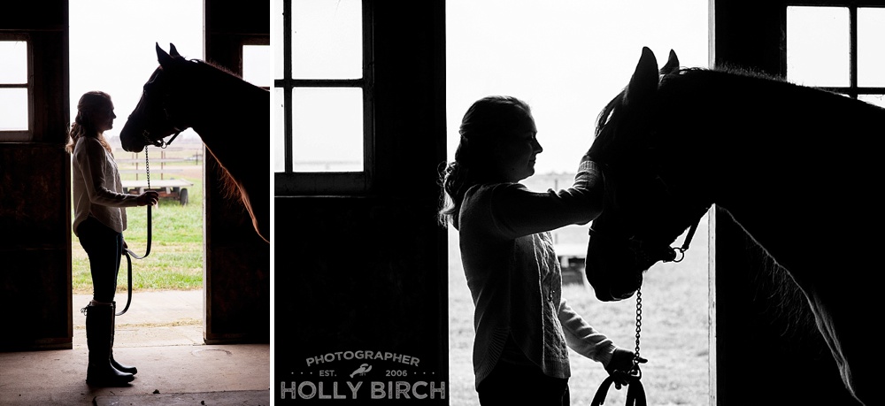 horse silhouette senior photo session