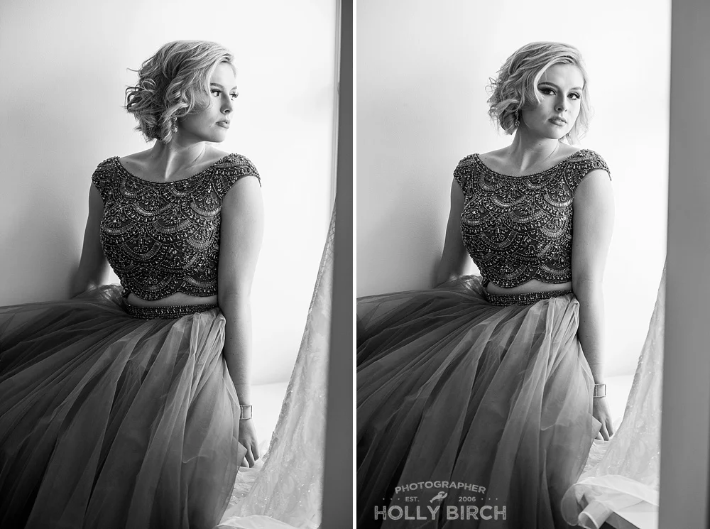 gray ballgown prom dress