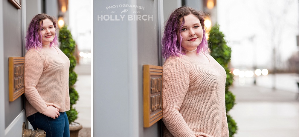 winter senior photo session in Champaign