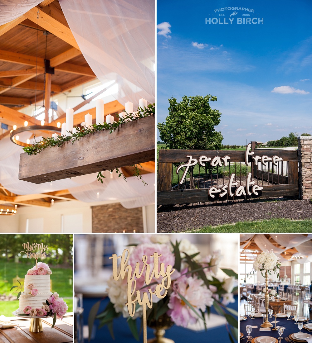 Pear Tree Estate wedding reception decor