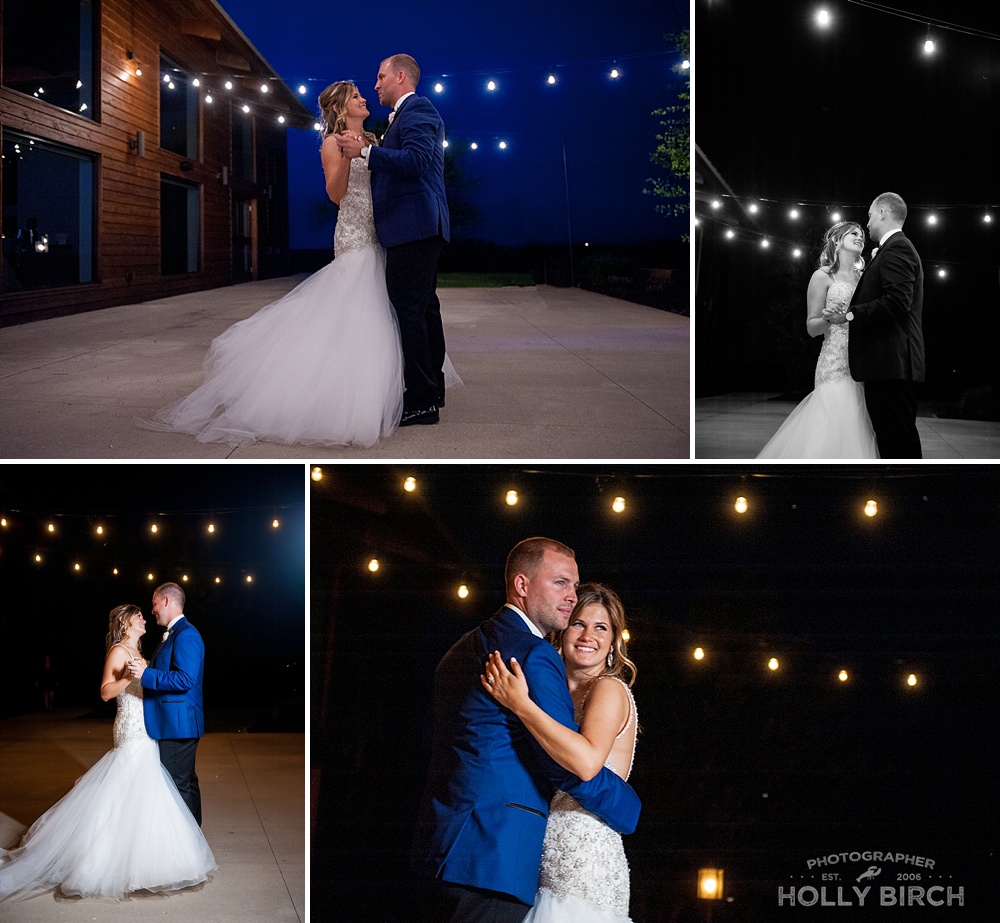 dancing under the lights on the patio