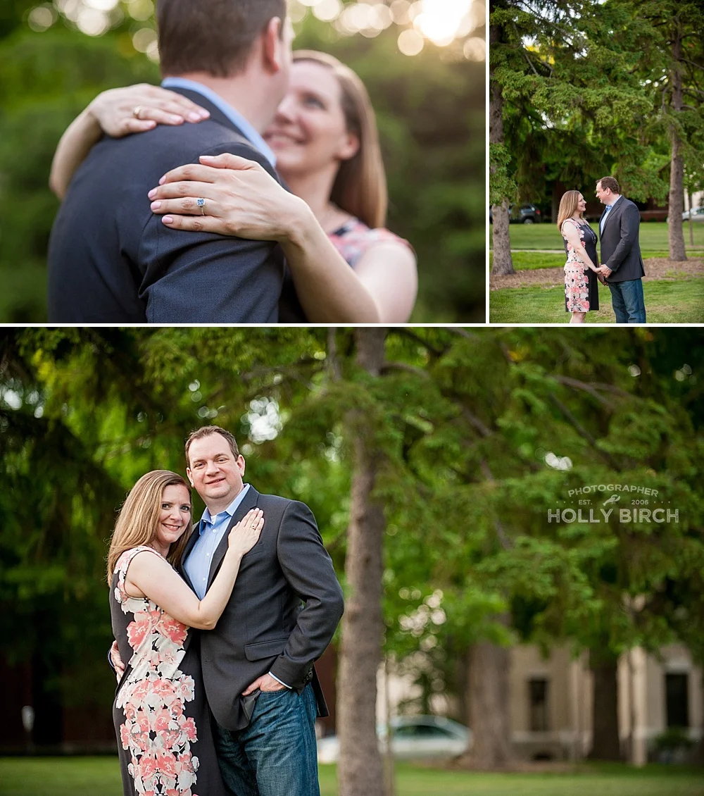 neighborhood park setting for engagement photos