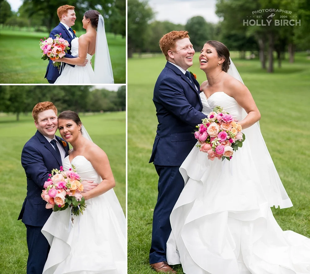country club wedding with bride and groom