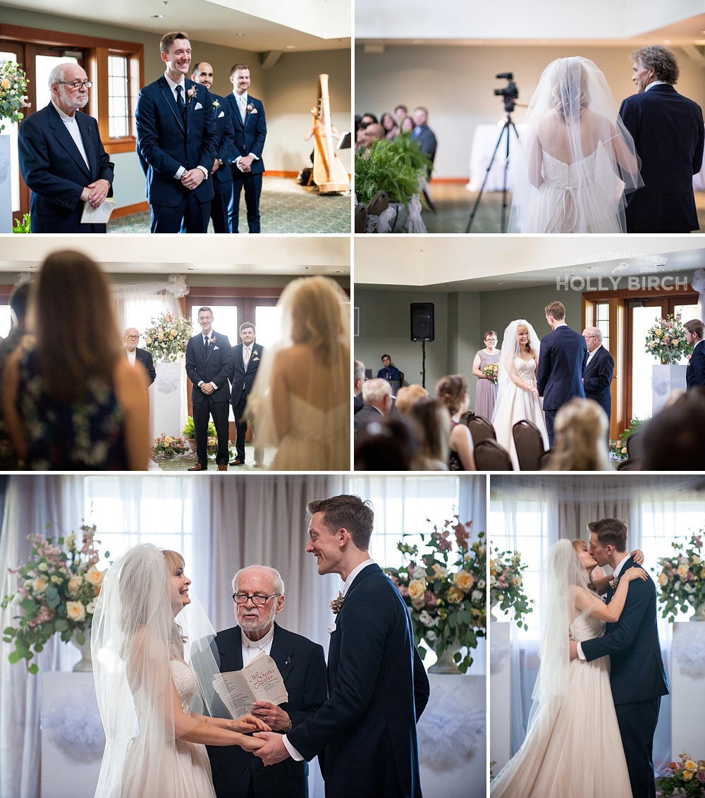 wedding ceremony at Stone Creek golf club Urbana
