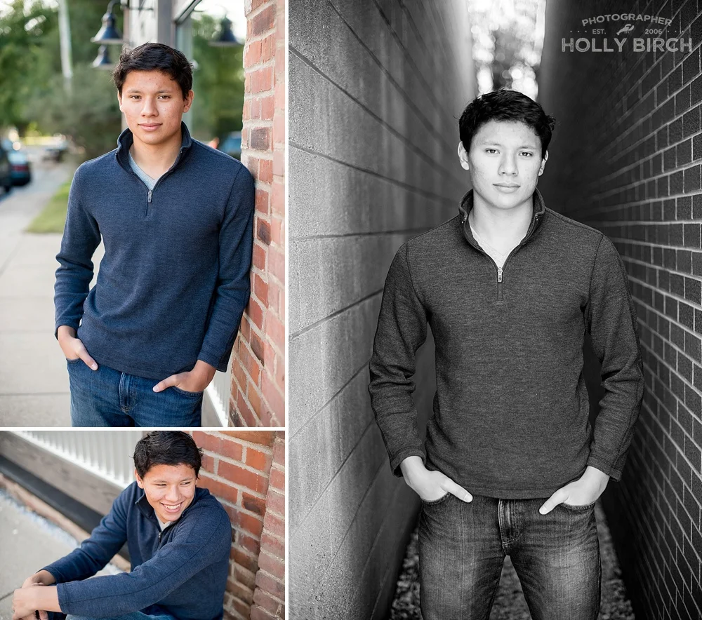 senior boy photos downtown Mahomet
