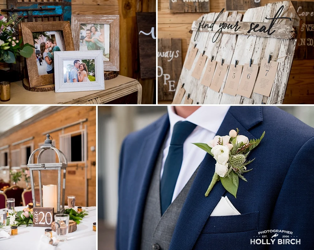 horse barn turned reception dinner for farm wedding