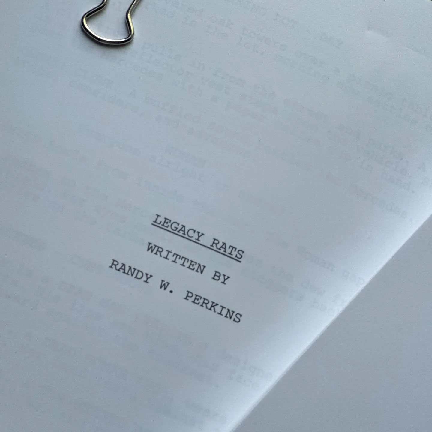 Hot off the press. Scripts are printed and ready for this weekend&rsquo;s table read of Legacy Rats&mdash;my latest screenplay&mdash;featuring a mix of old friends and new voices around the table.

Excited to hear these pages come to life with the he