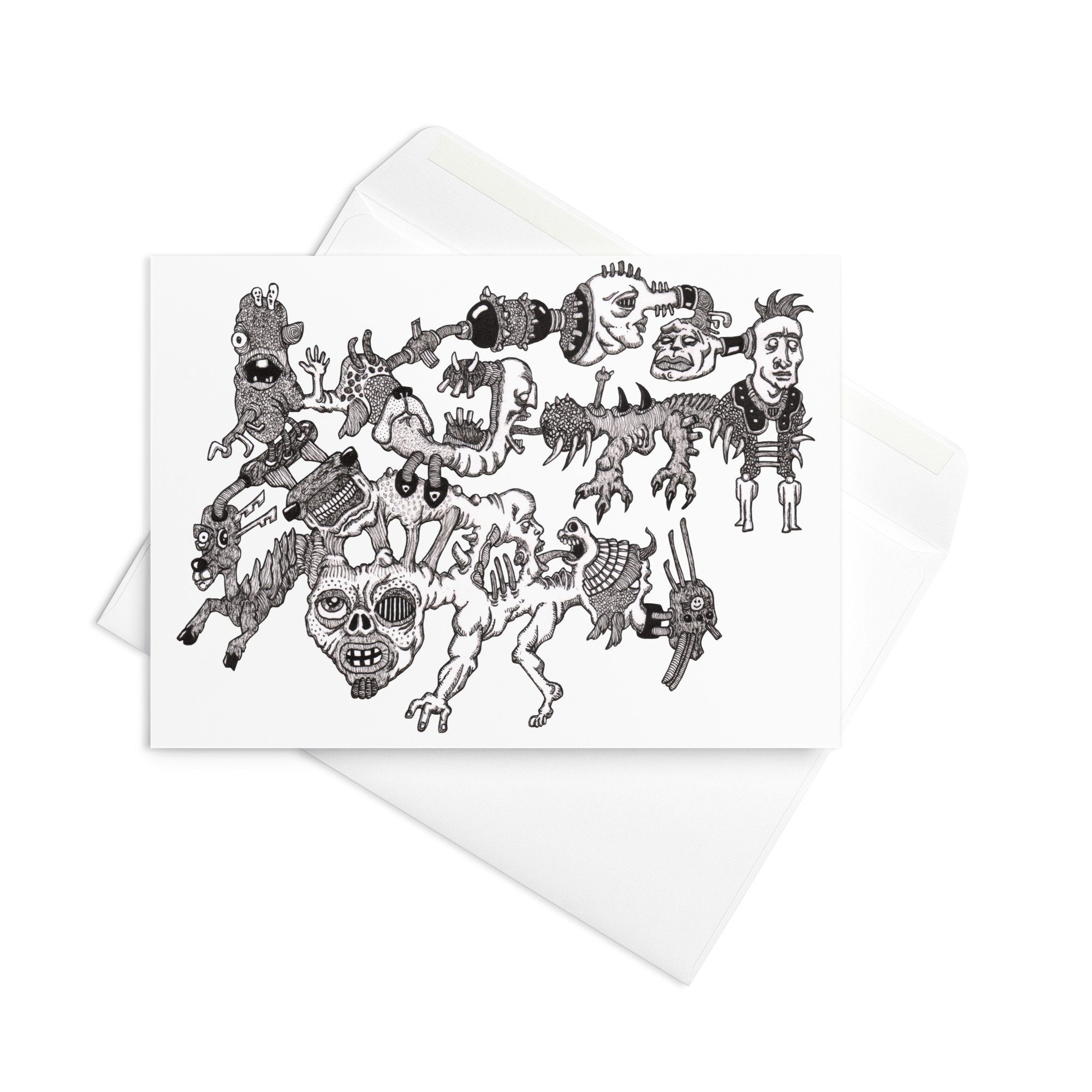 "The Shared Dreams & Nightmares of Two People Standing Around" (Greeting card)