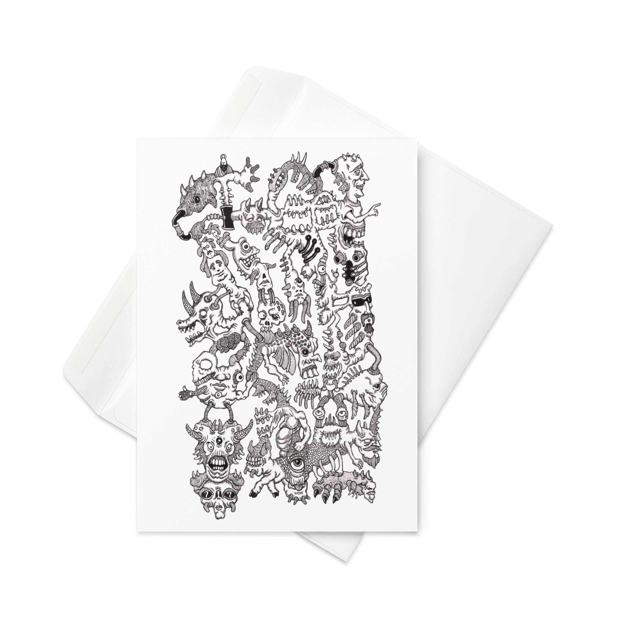 "Haloed Saint & All His Minions" (Greeting card)