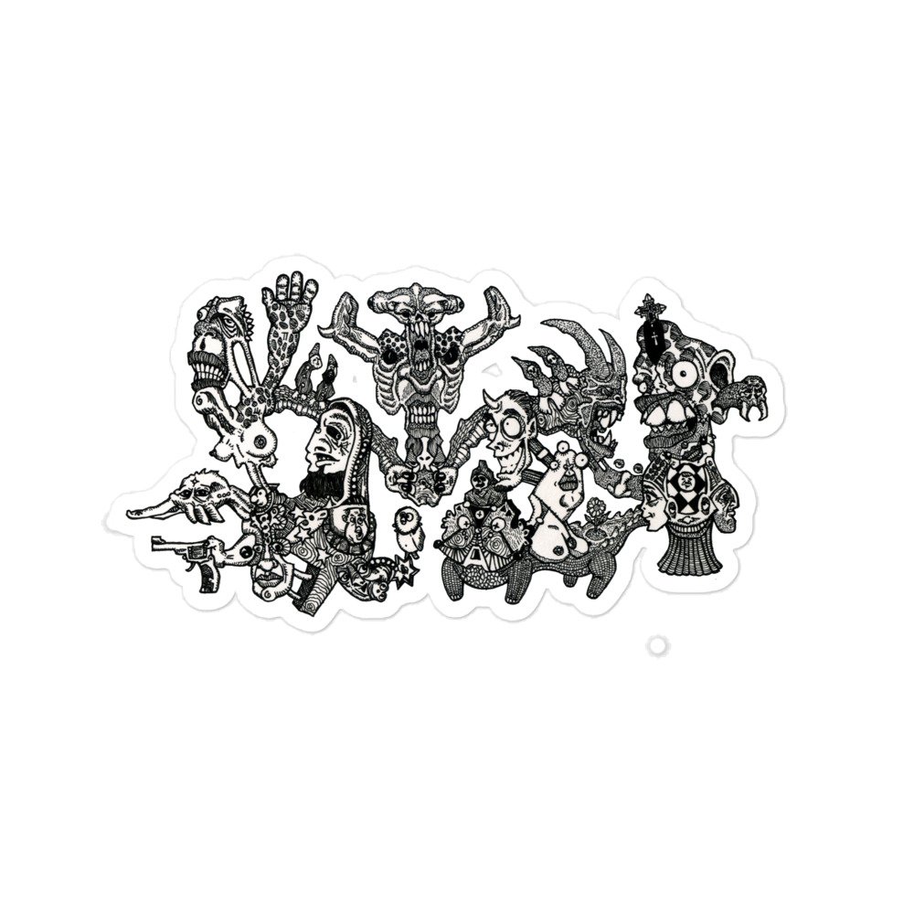 "Wide Spread Hysteria & Other Follies" (Bubble-free stickers)