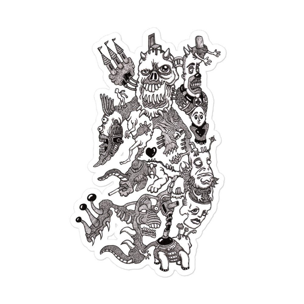 "Three Towers, a Chair, and the Waiting Grave" (Bubble-free stickers)