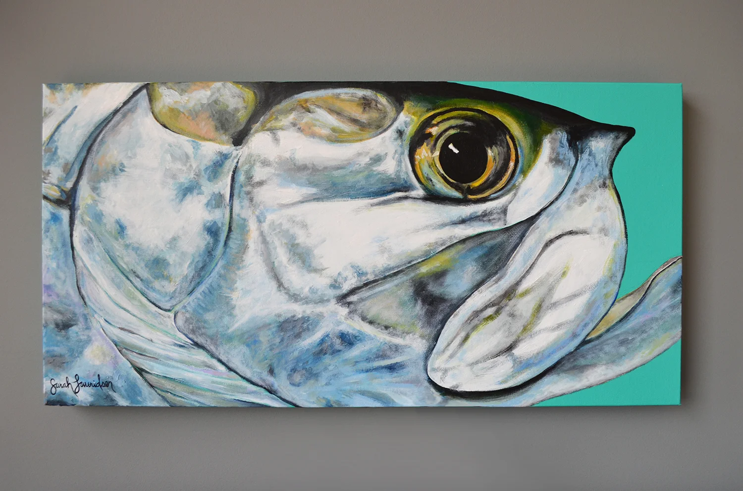 Tarpon Cheek. 30" x 15". Acrylic Painting on Canvas. Available.