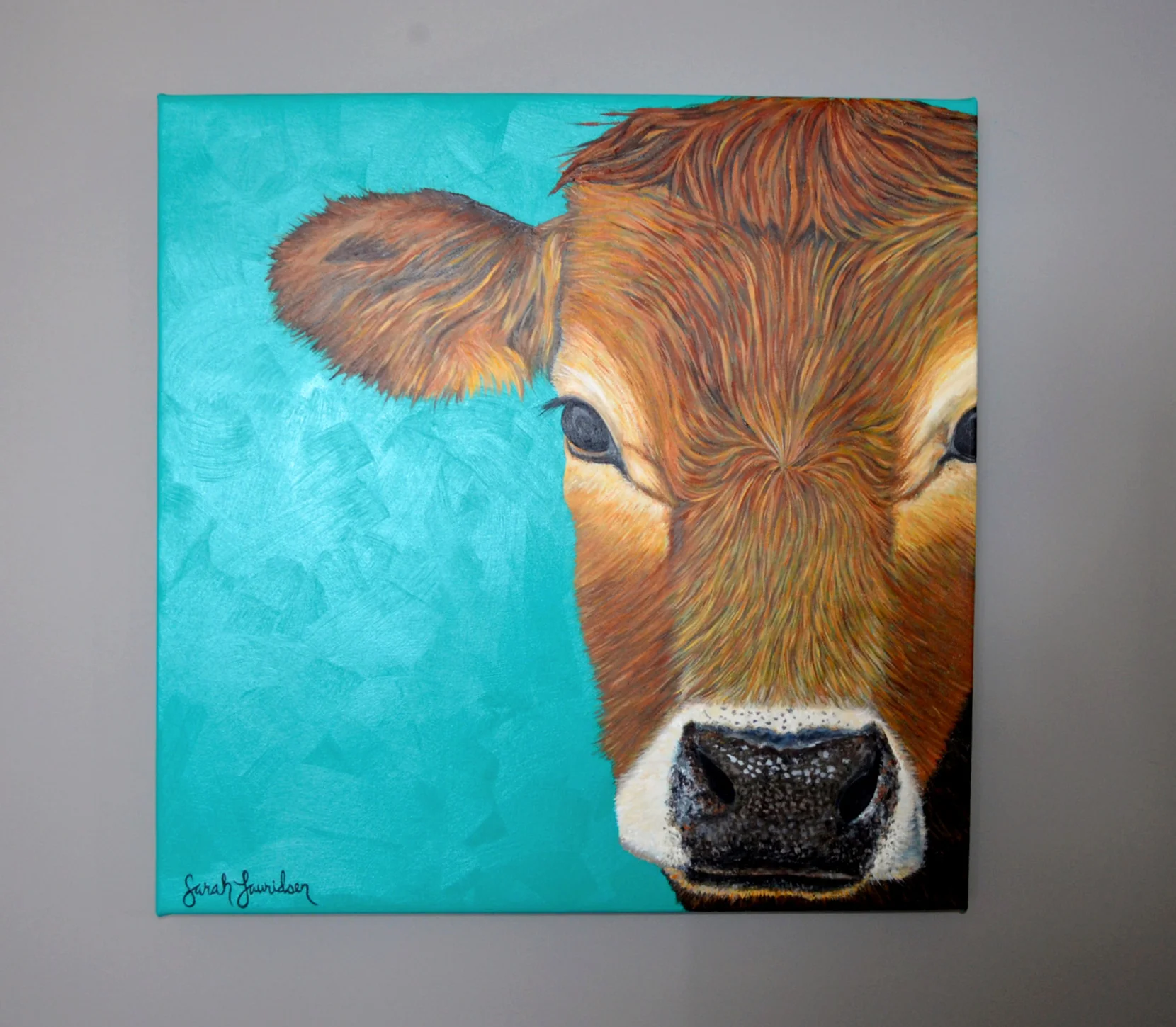 Jersey Cow, 22" x 22" Commission