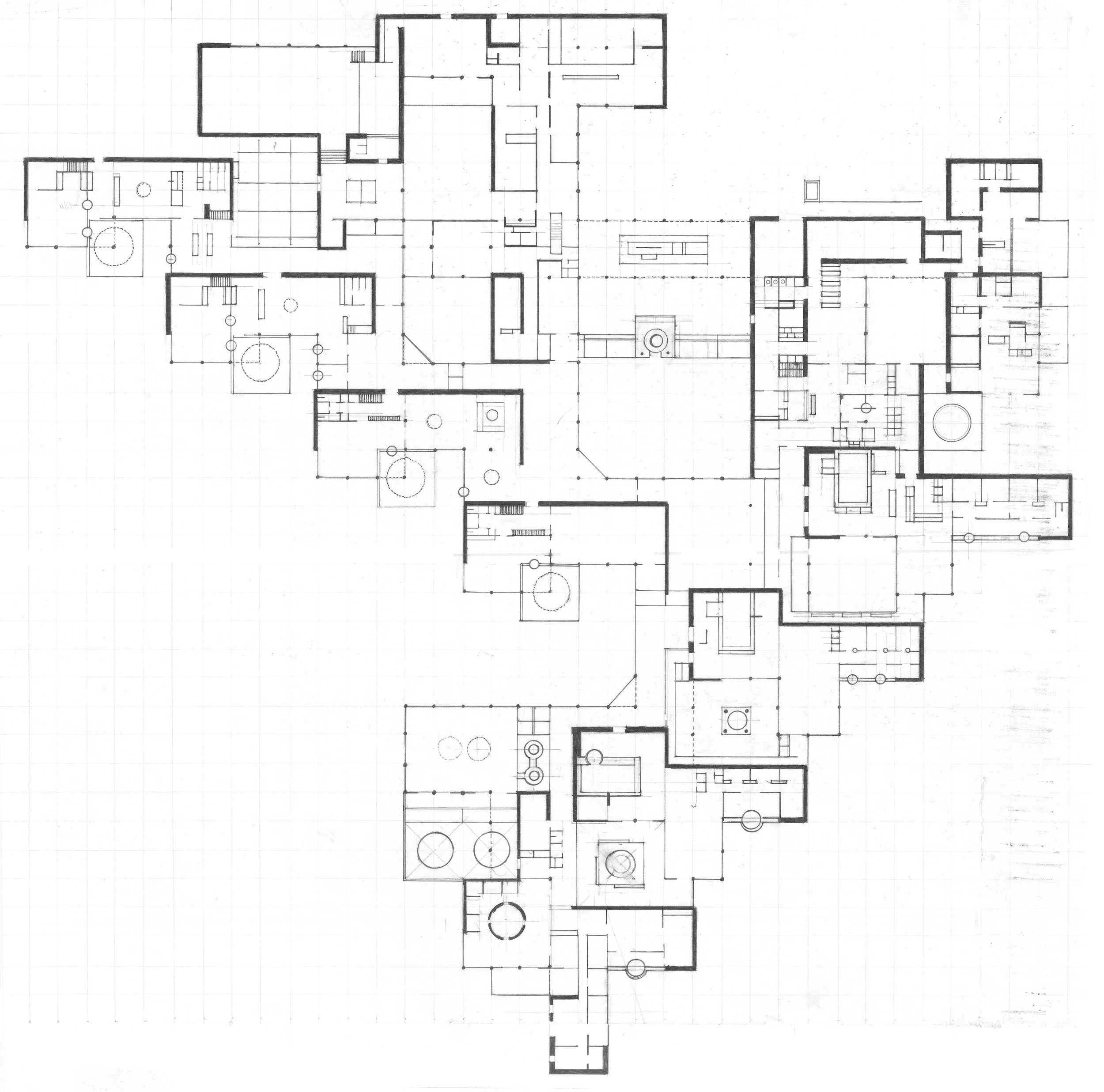 hand drafted plan of Van Eyck's orphanage