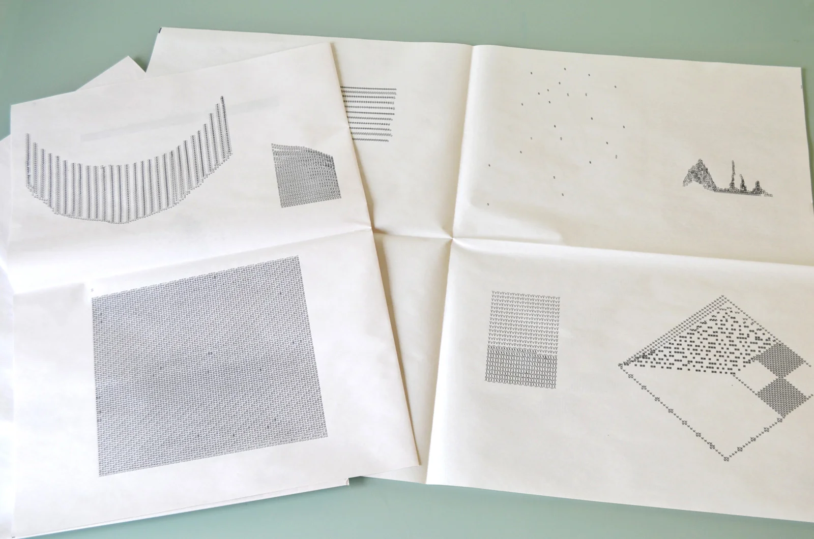 alphabet . broad sheet, drawings typed on smith corona- coronet super 12, 2017