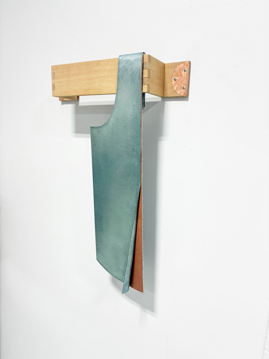  Pattern #1 (slip)  Galvanized steel, fir, copper, paper, felt  41 x 29 x 9 inches  2025 