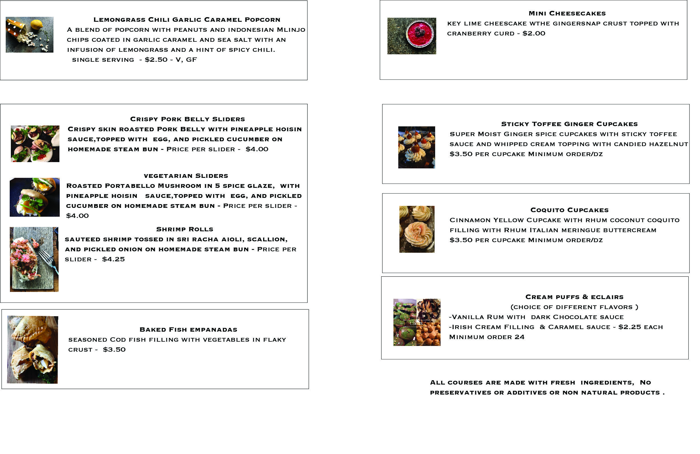 Order off our delicious regular menu or delight your guests with custom catering from the Joy of Feasting.  WE can meet all of your needs.