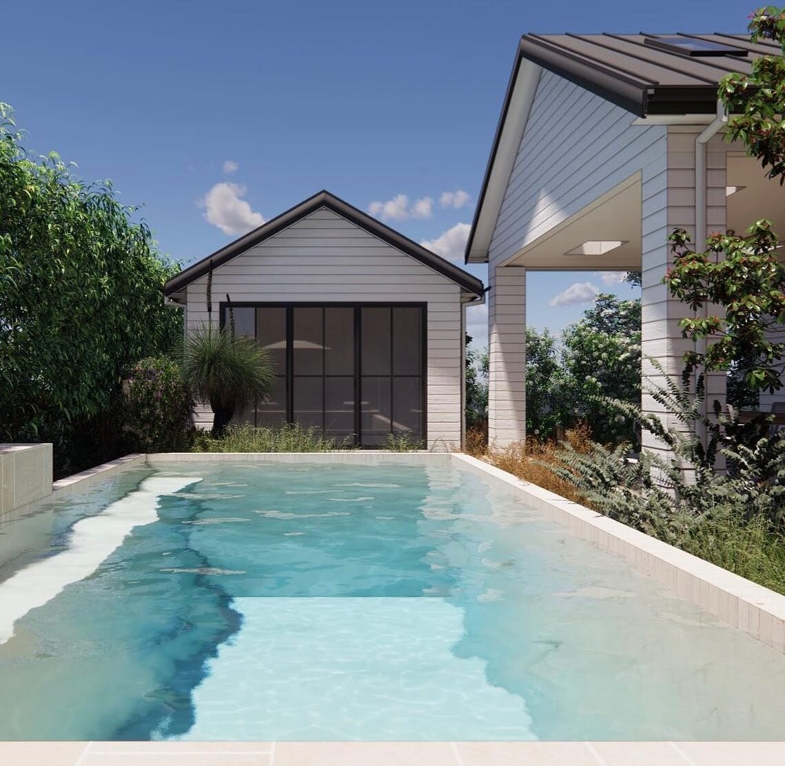 New Pool &amp; Pool house at our custom 515m2 Spilt Level 2 Storey Home coming soon to Mulgoa&hellip; Watch this space for 2024 😍 🏡 🌳 ☀️ 
Landscaping @ paul.alexander.landscape 

▪️6Bedrooms &amp; 5Bathrooms
▪️Open Plan Family / Dining / Kitchen 
