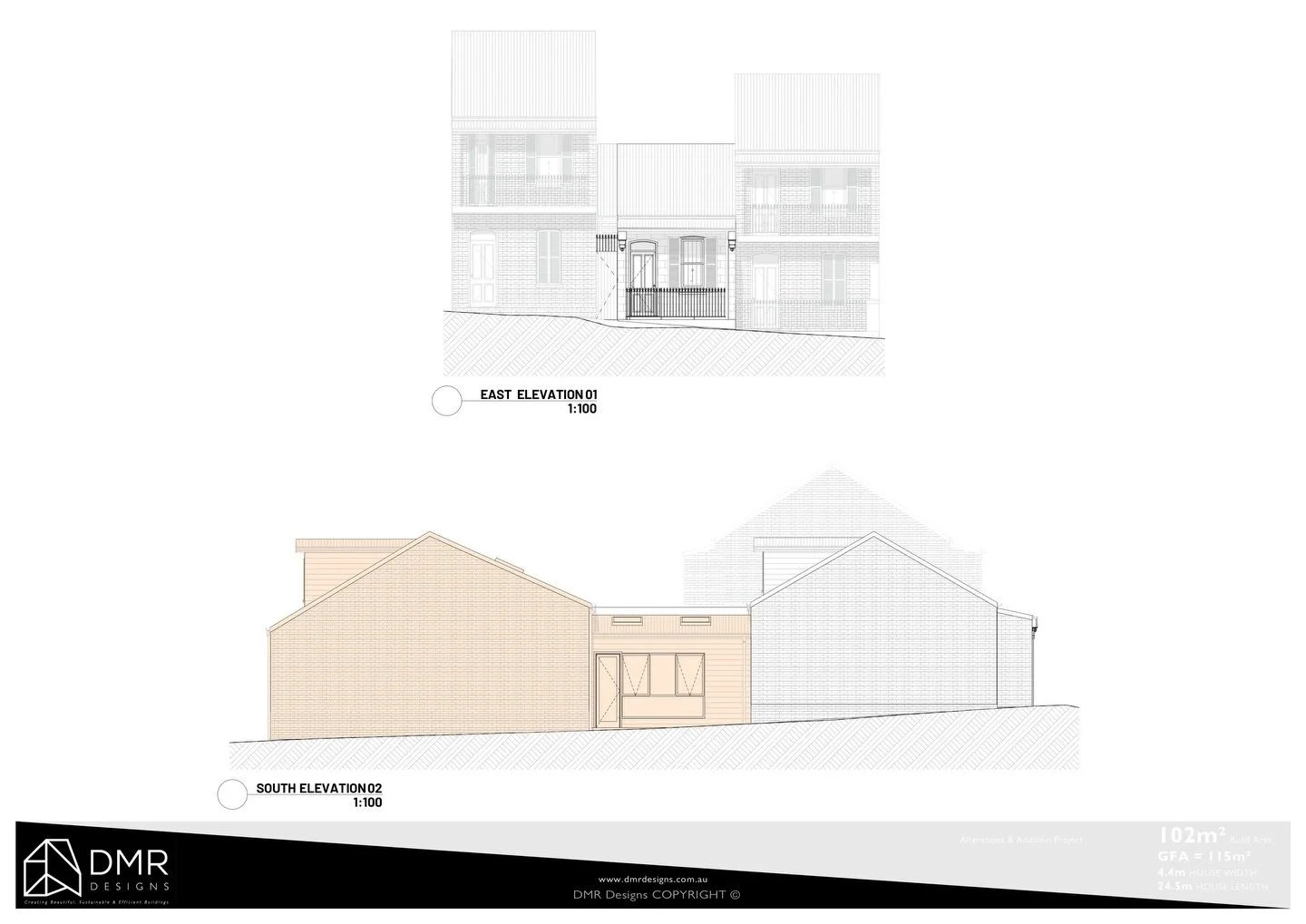 🏠&nbsp;Paddington Project &mdash; Alterations &amp; Additions&nbsp;🌿✨
A closer look at the elevation and section of this terrace, highlighting the thoughtful design behind its transformation.
This original 1-bedroom home is being reimagined as a fu