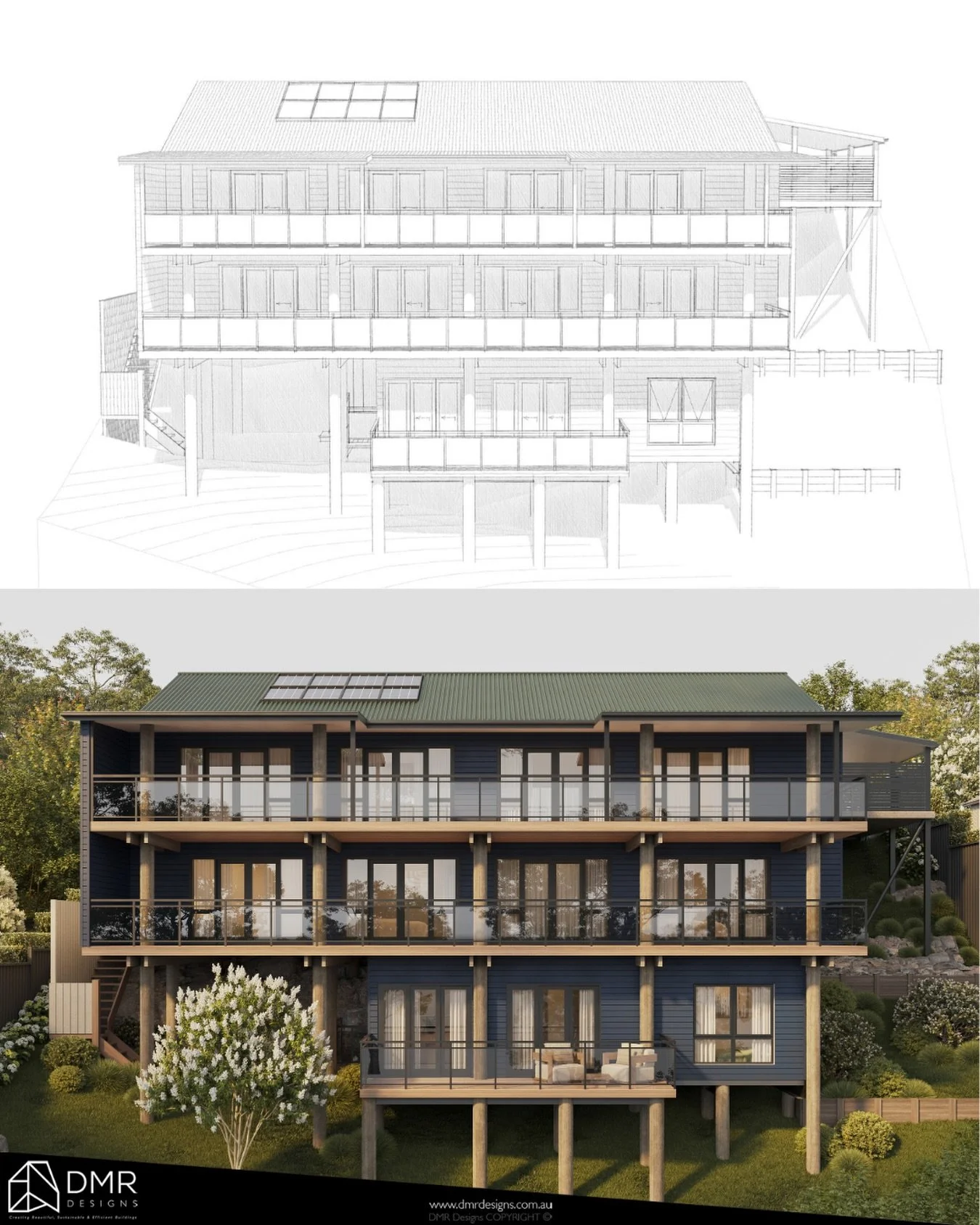🏡 Hornsby | Class 2 Secondary Dwelling

A look at how a simple idea evolves into a refined, buildable design.

This secondary dwelling is designed to sit comfortably alongside the existing home while still holding its own identity. The fa&ccedil;ade