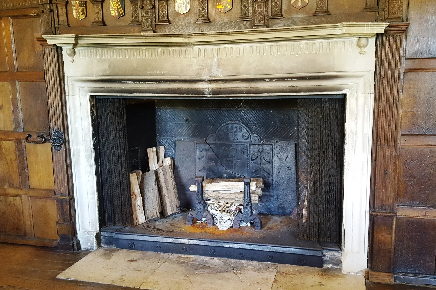 Original 1588 fire back in the Great Hall
