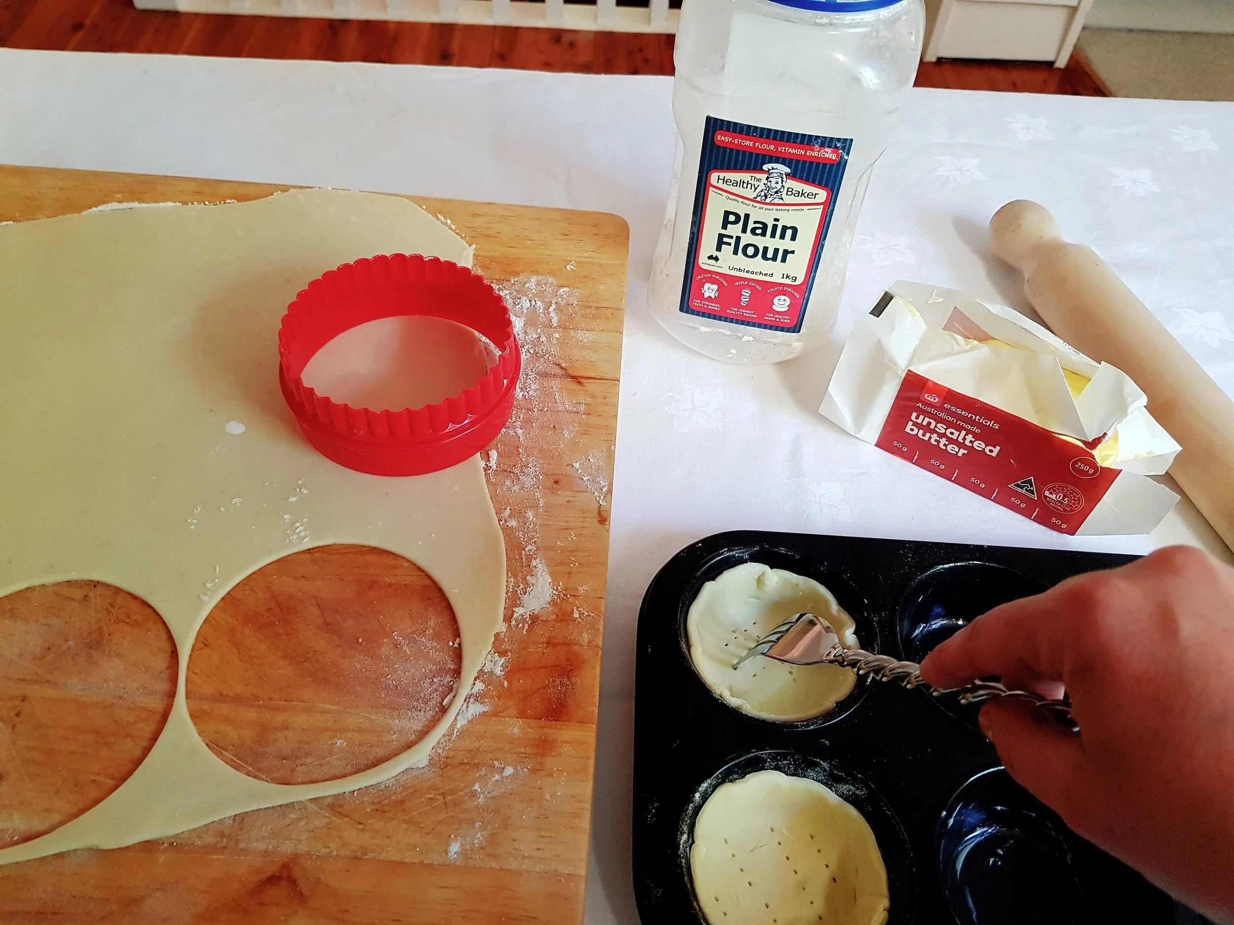 Step 1: Roll and cut the pastry