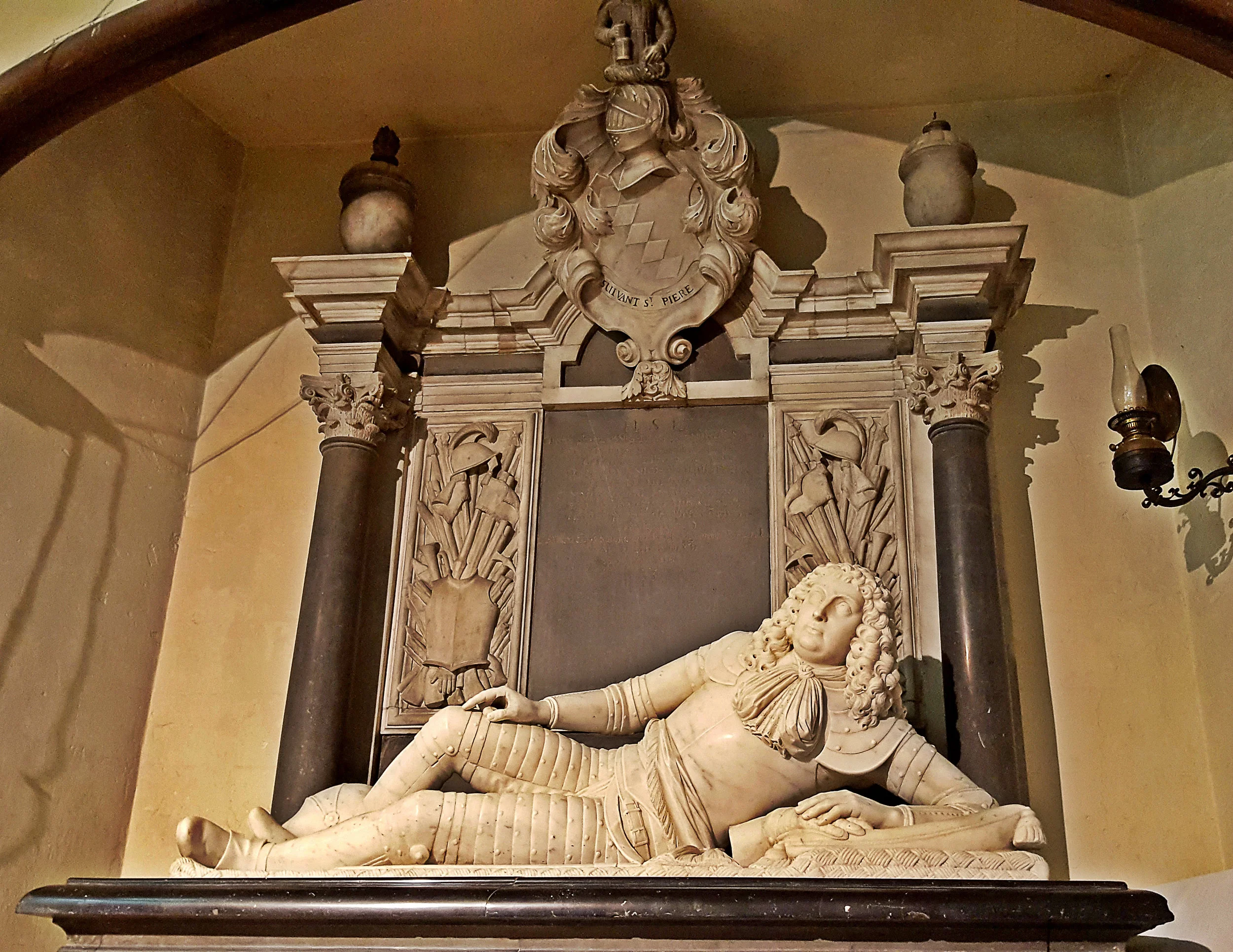 Sir Richard Knight (1639 - 1679) reclines in Chawton Church
