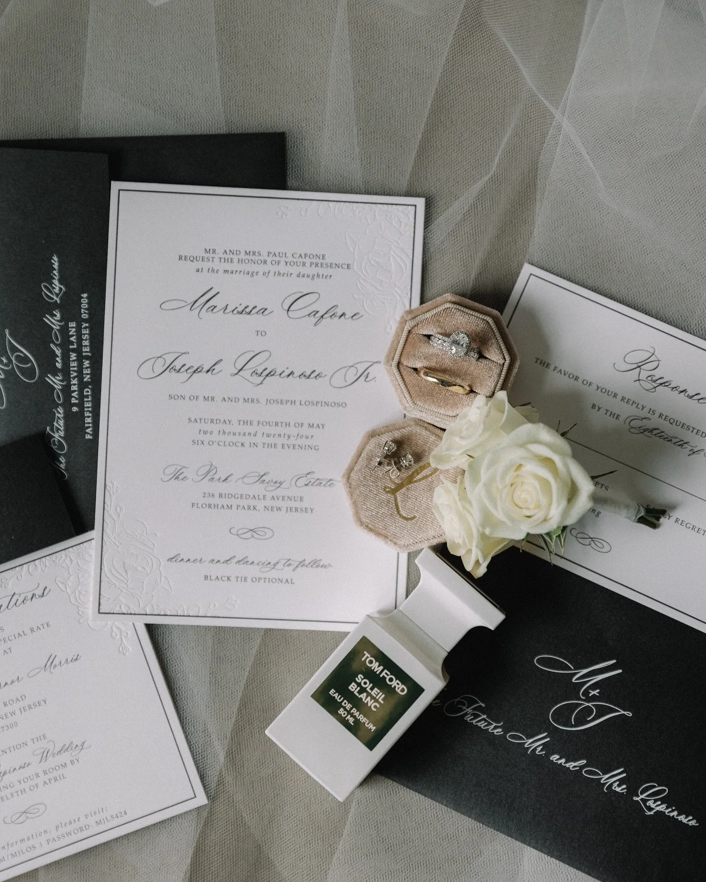 Marissa + Joe 
Venue: @theparksavoy 
Photo + Video: @jaylimstudio 
Hair: @ashleyraibick 
Makeup: @looksbykatiness 
Floral Design: @jrfloraldesigns01 
Wedding Dress/Designer: @weddingatelier_nyc @nettabenshabu.official 
Bridesmaid Dresses: @jennyyoon