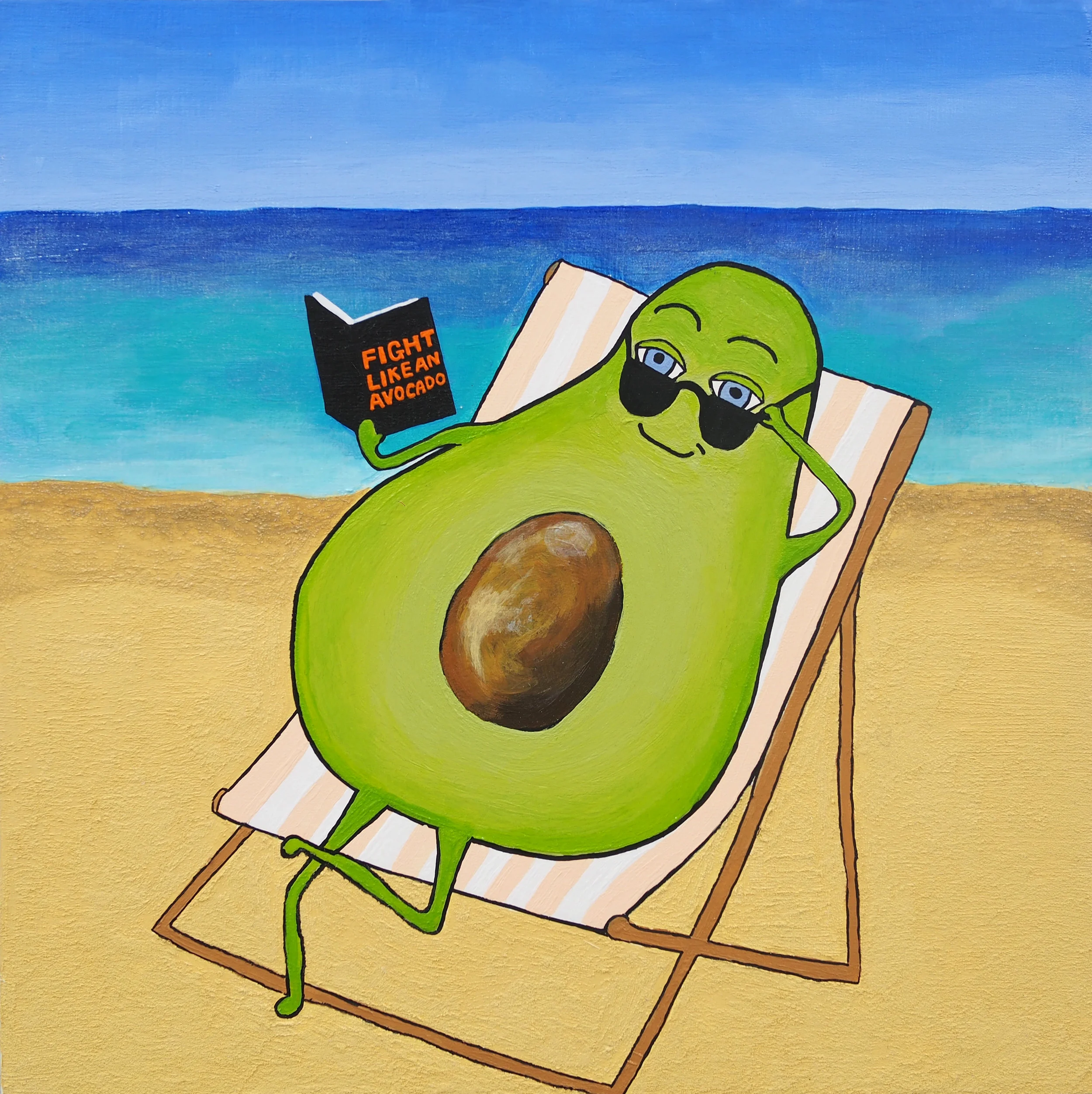 2017 Self Portrait as an Avocado 30cm x 30cm synthetic polymer paint on board
