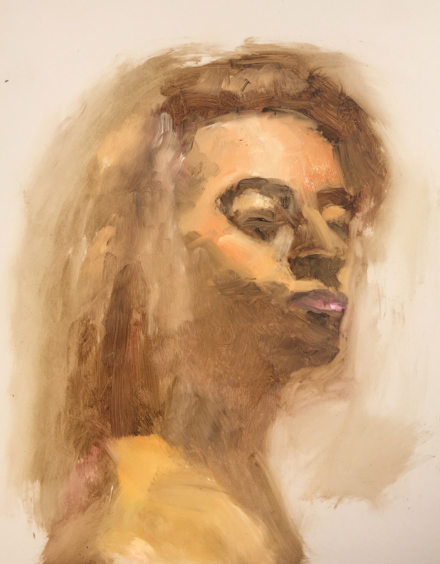 Geoff Watson, "Giselle" (work in progress), oil on panel, 11" x 14," 2017.