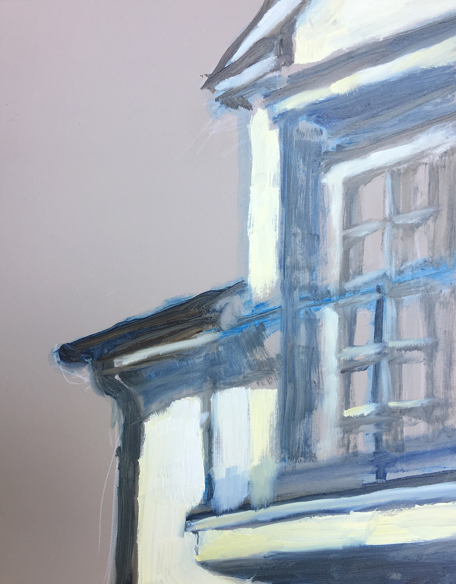 Geoff Watson, "Looking up" (work in progress), oil on panel, 8" x 10," 2017.